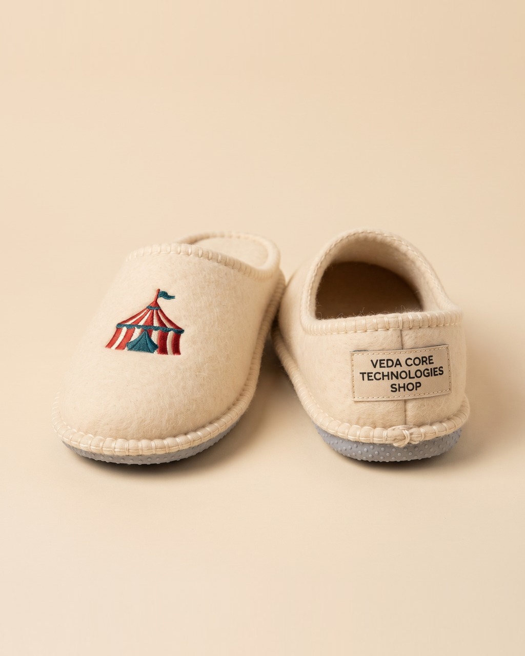 Big Top Felt Slippers in Big Top Cream