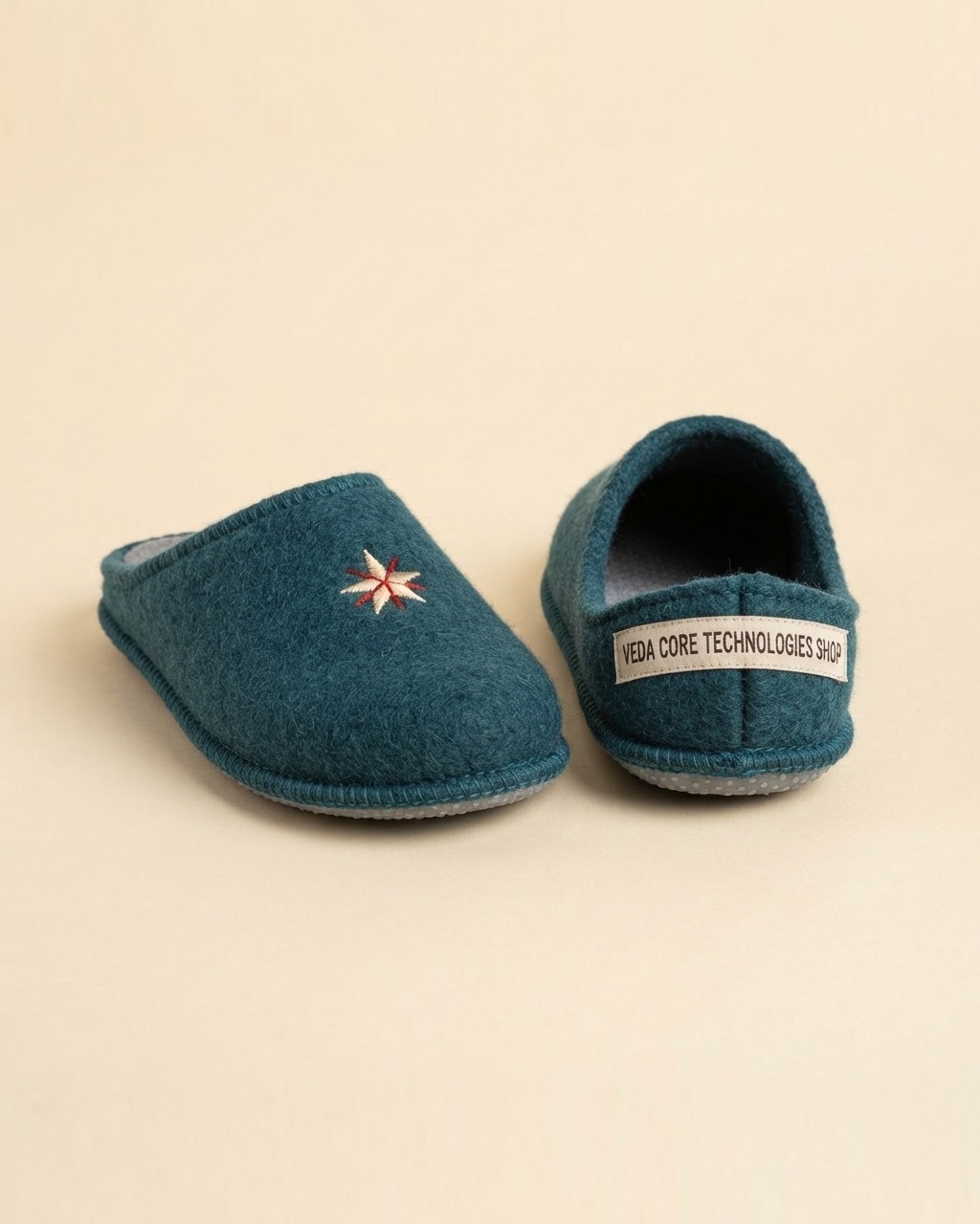 Marquee Star Felt Slippers in Ringmaster Teal