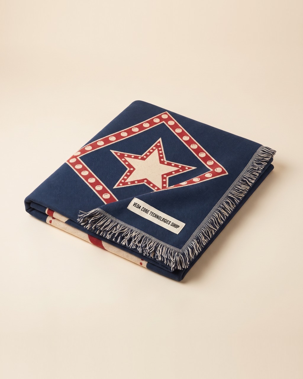 Marquee Star Throw Blanket in Midnight Navy