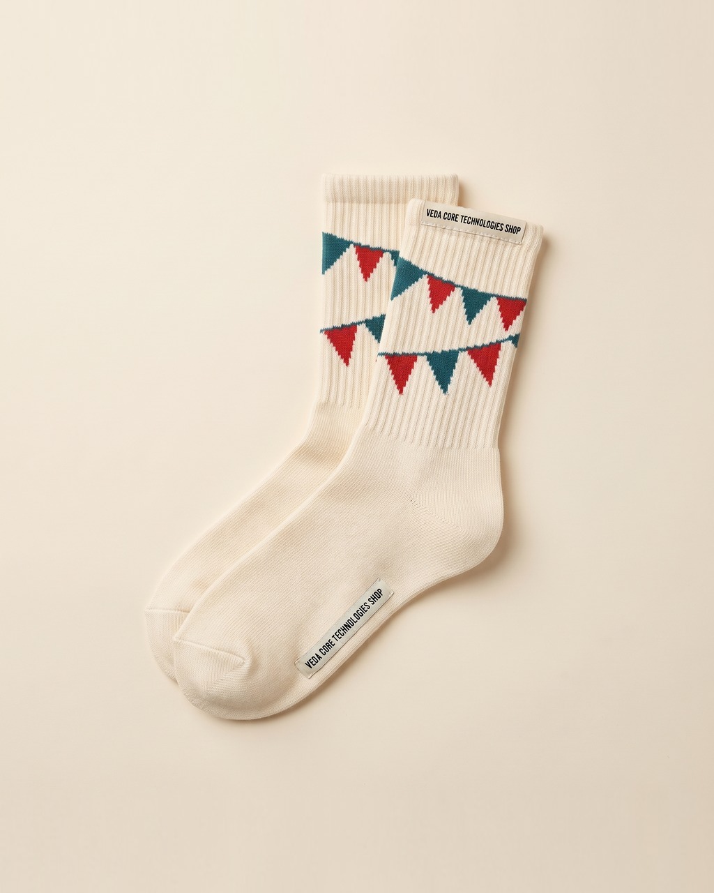 Pennant Row Crew Socks in Big Top Cream