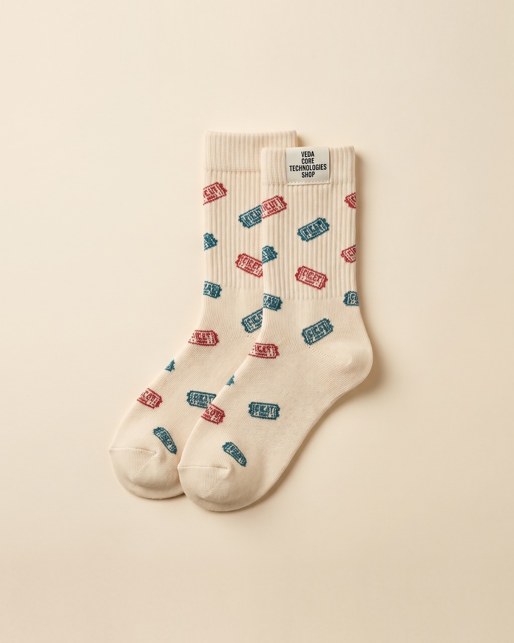 Ticket Dot Crew Socks in Big Top Cream