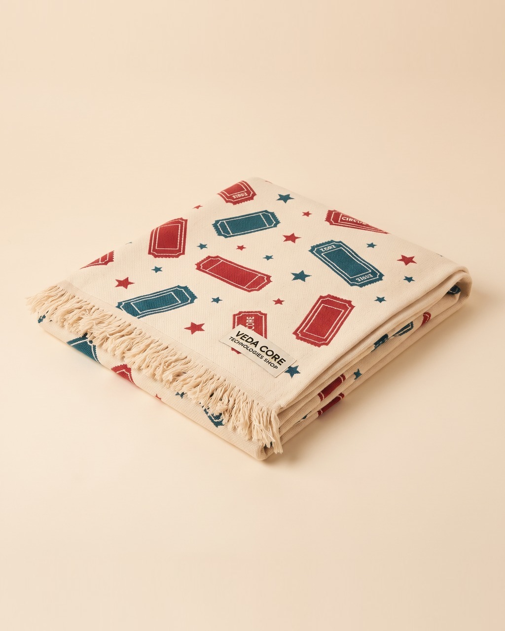 Ticket Field Throw Blanket in Big Top Cream