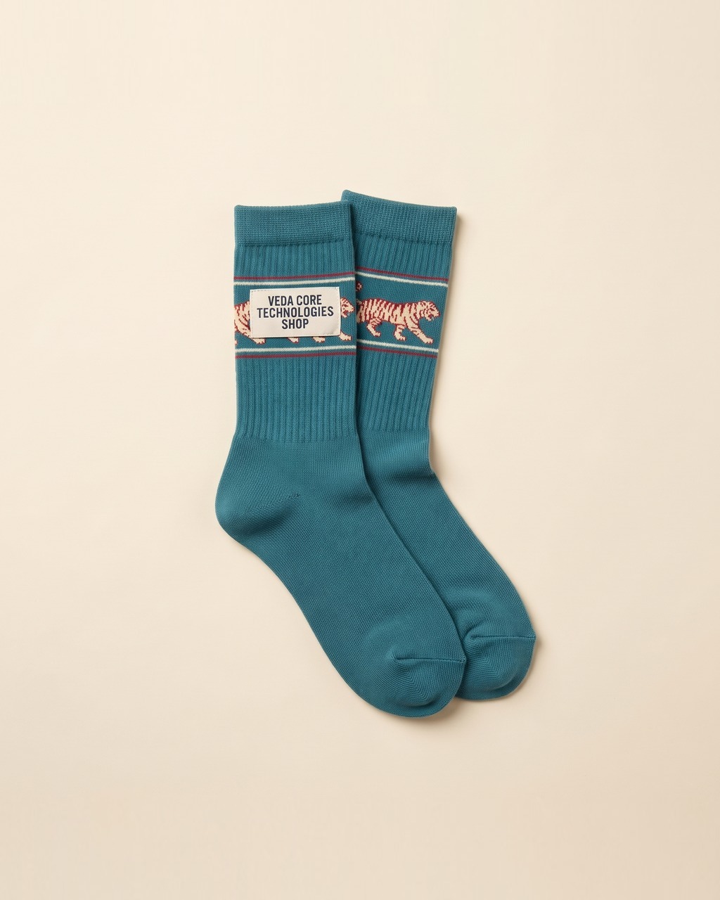 Tiger Band Crew Socks in Ringmaster Teal